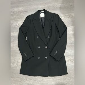 Aritzia Wilfred Women’s 6 Black Oversized Double Breasted Blazer Coat Jacket